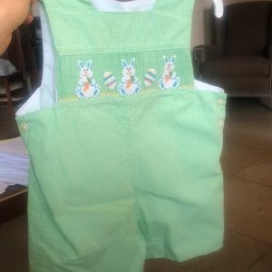 Anavini hand smocked Easter romper